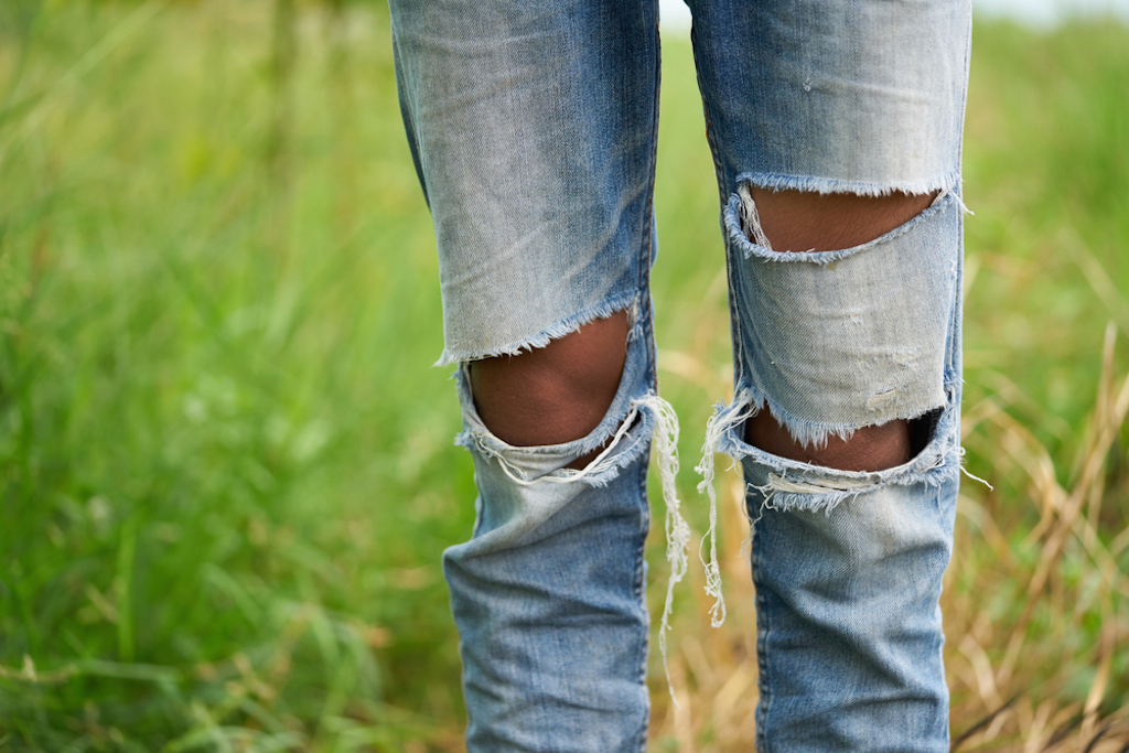 distressed jeans