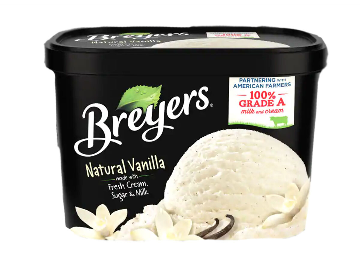 breyers natural vanilla ice cream tub