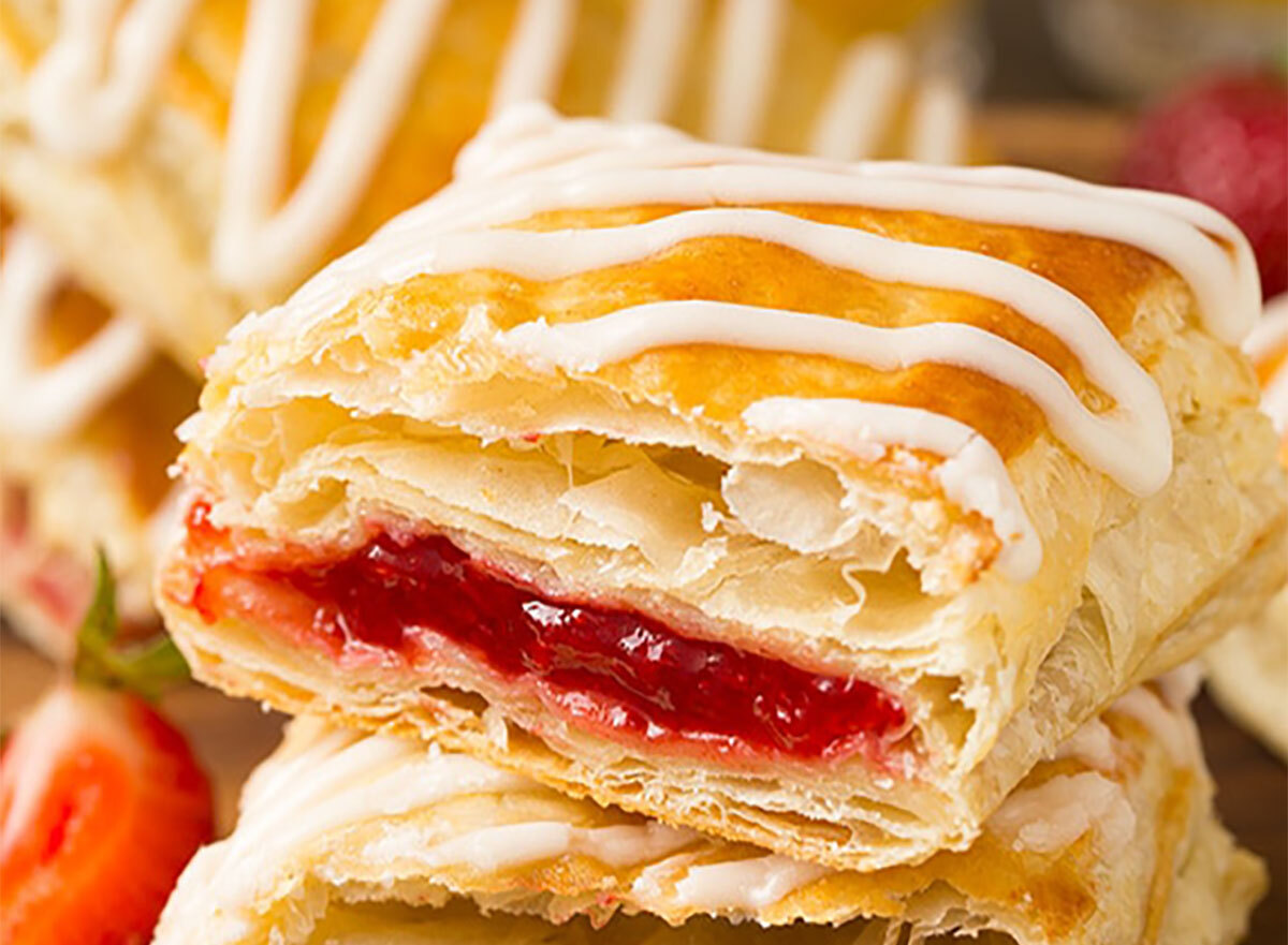 homemade toaster strudel with strawberry filling