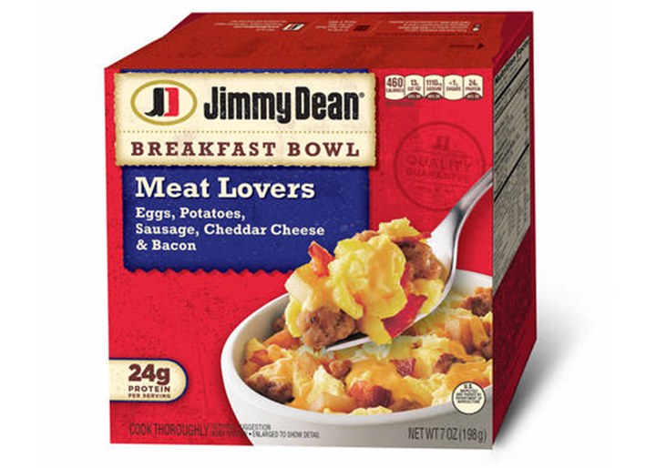 Jimmy dean meat lovers breakfast bowl egg sausage