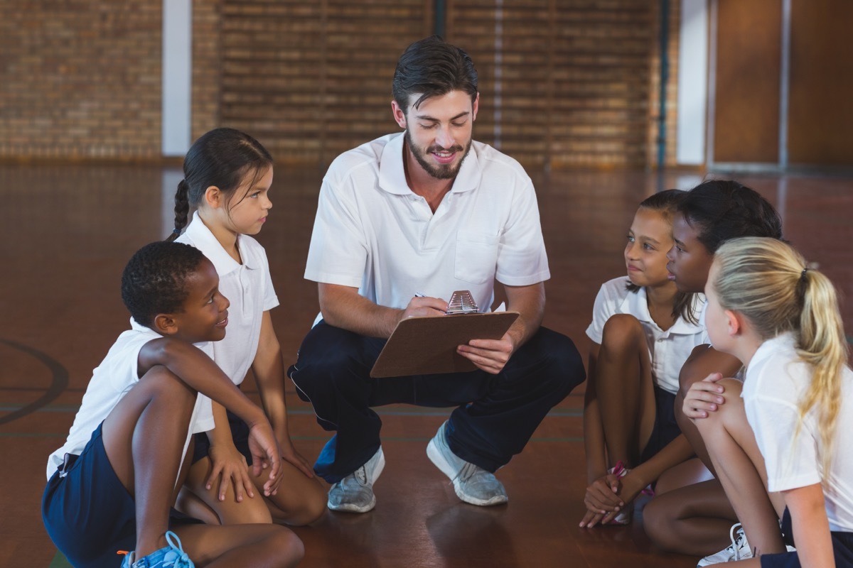 gym teacher with children lies teachers tell parents