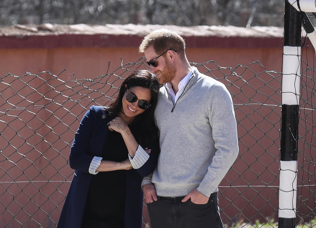 The Duke and Duchess of Sussex visit a local secondary school in Asni. Featuring: Prince Harry, Harry Duke of Sussex, Meghan Duchess of Sussex, Meghan Markle Where: Asni, Morocco When: 24 Feb 2019 Credit: John Rainford/WENN