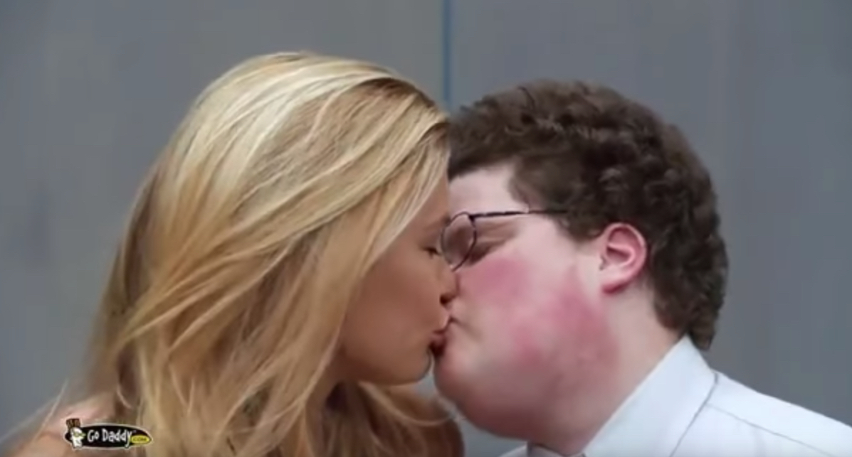 GoDaddy Commercial Kiss