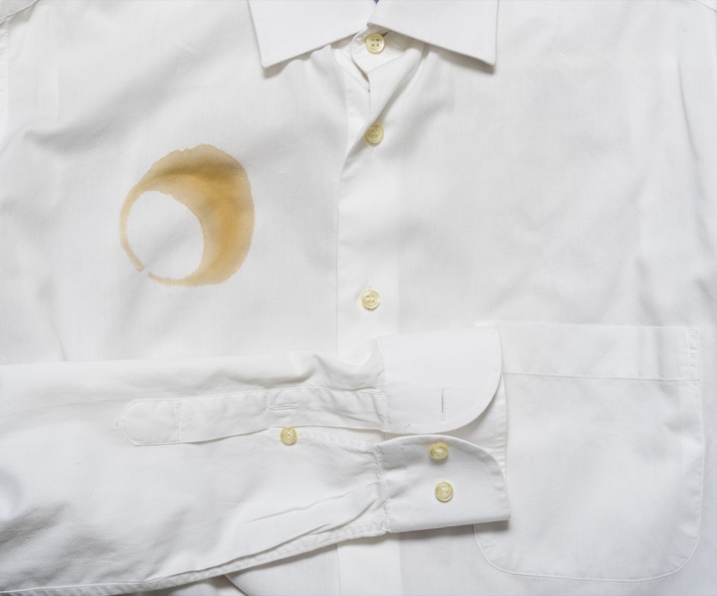 shirt with coffee stain