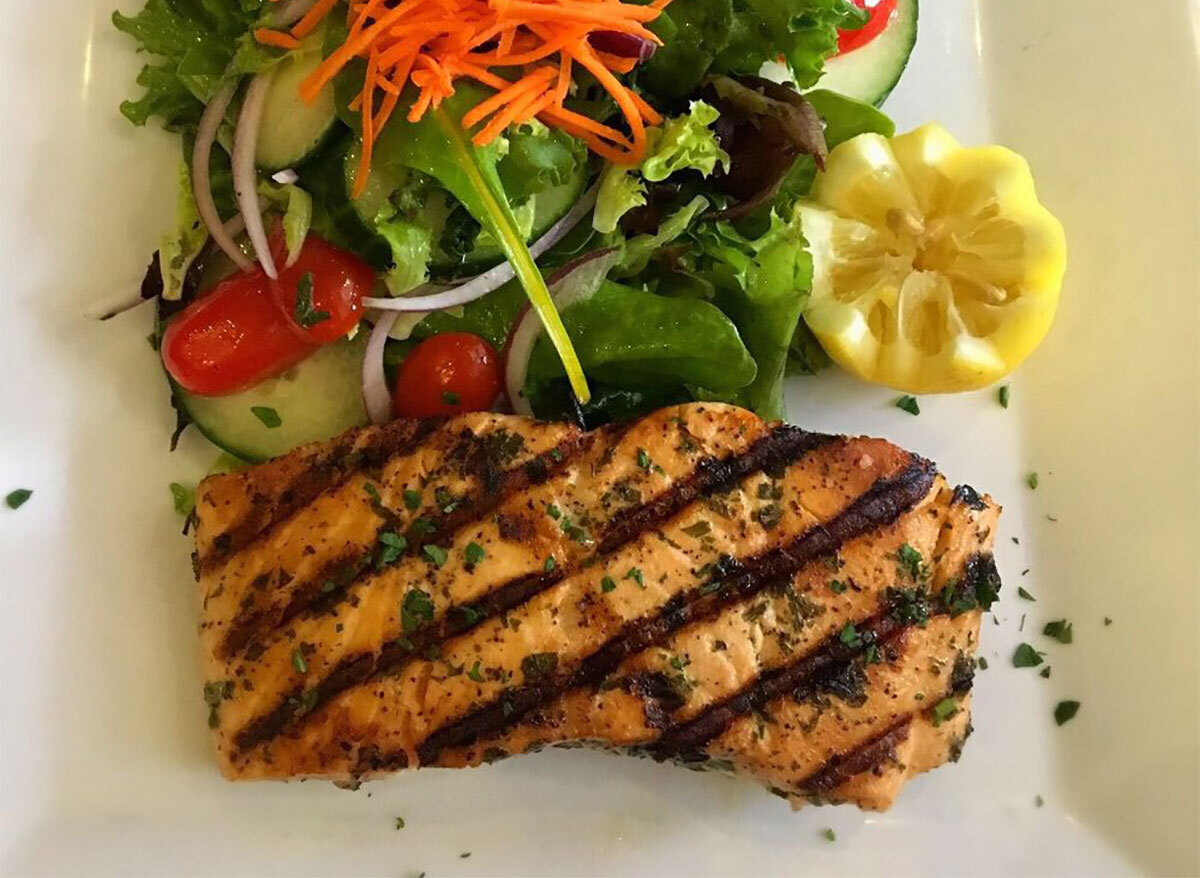 salmon and salad