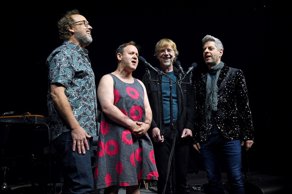 Phish band performing at an exclusive concert for SiriusXM and Pandora listeners in 2019