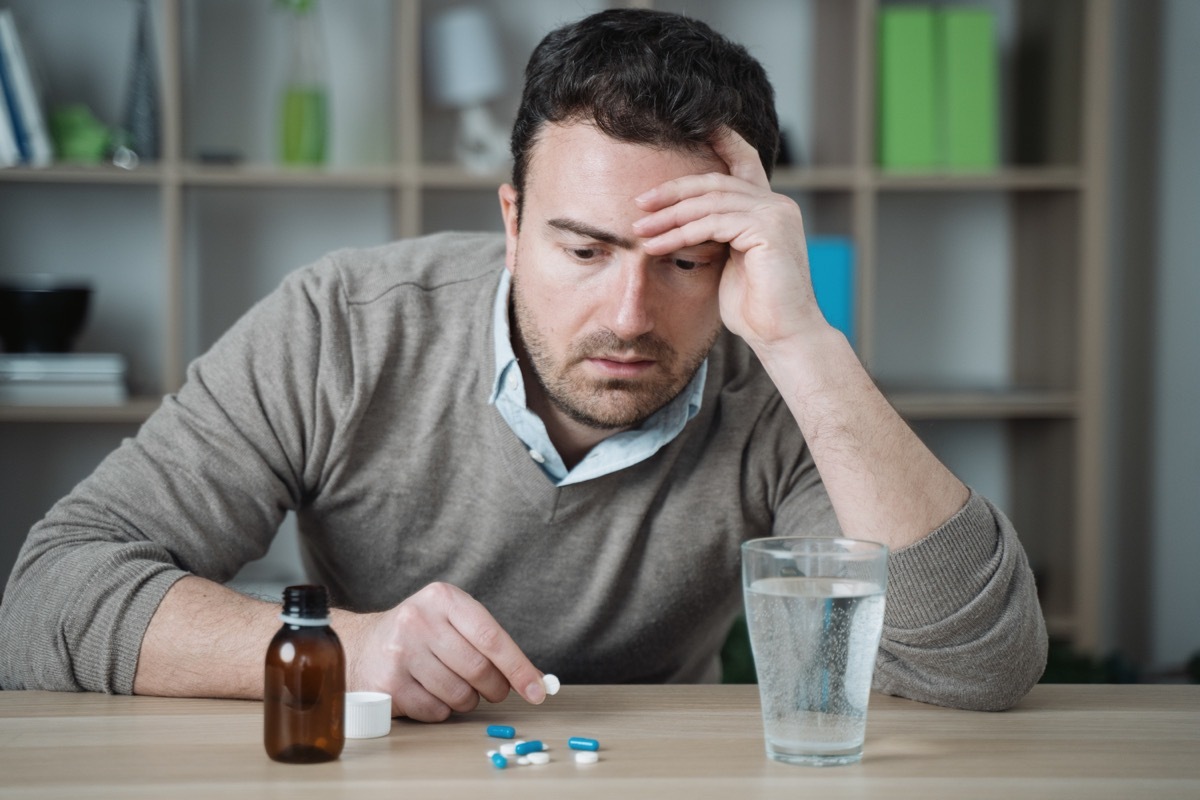 Man Taking Antidepressants