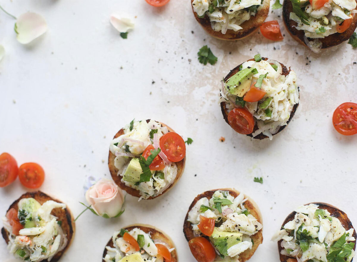 crab salad toast bites