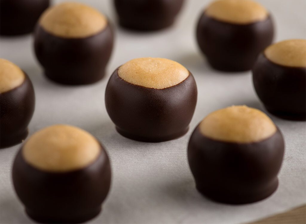 buckeyes lined up on tray