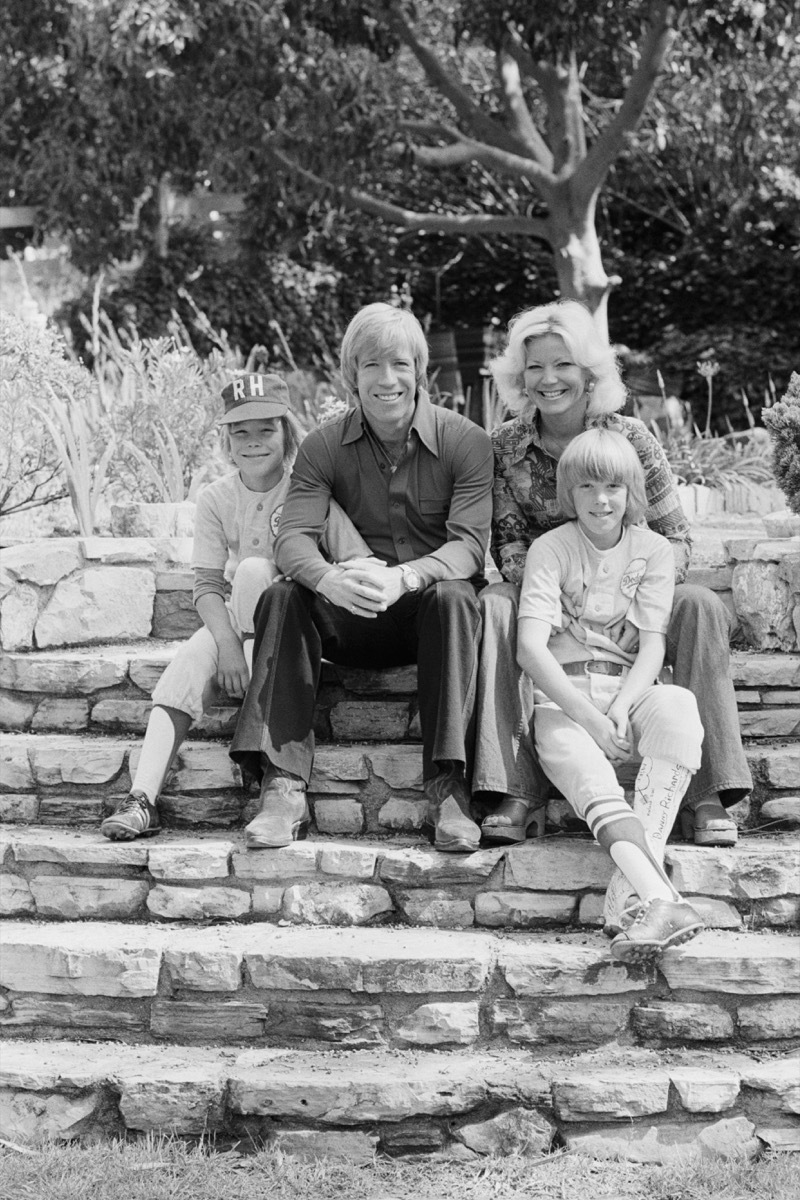 Chuck Norris, his wife Diane Norris and sons