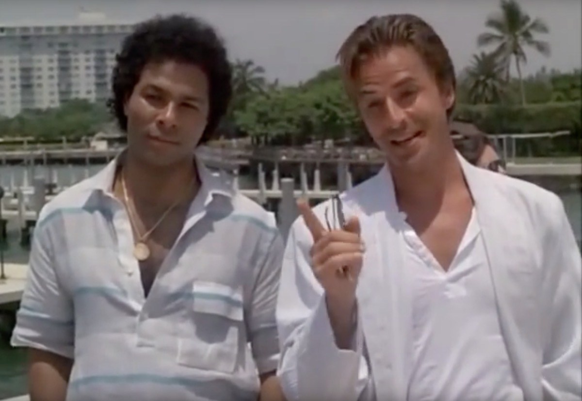 screenshot of don johnson and philip michael thomas from miami vice