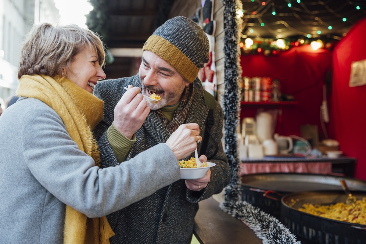 Couple at a food festival