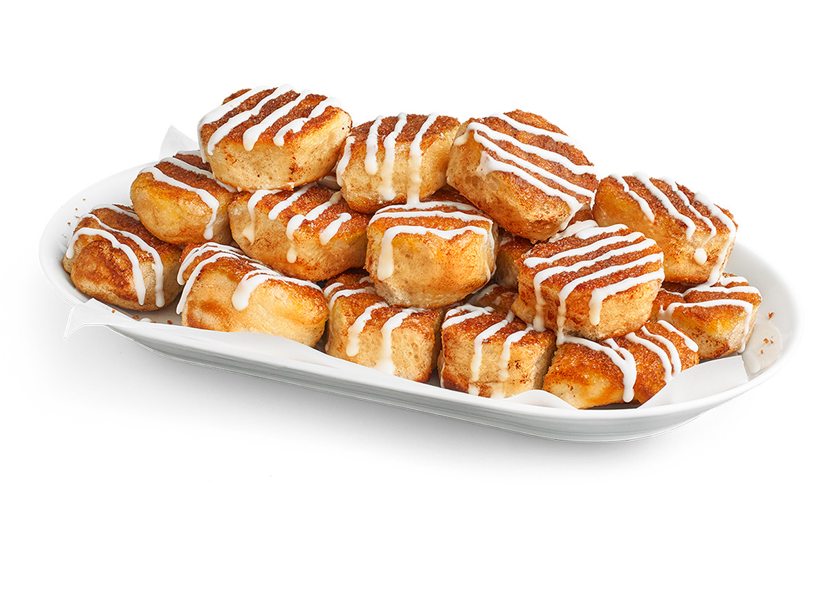 cicis cinnamon rolls on white plate