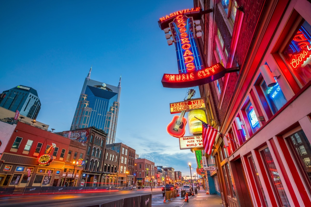 lower broadway area, nashville, Tennessee, street