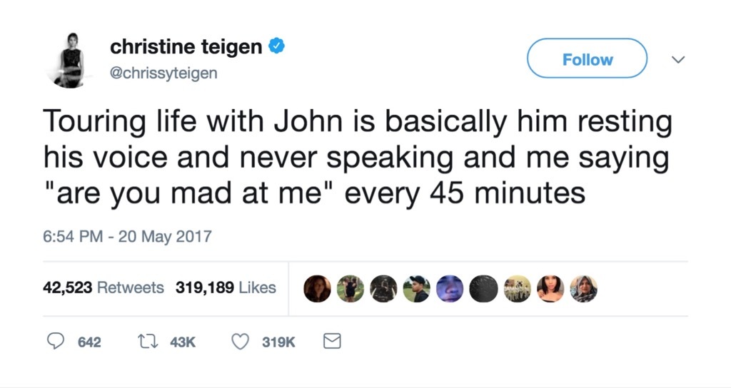 Chrissy Teigen funniest celebrity marriage tweets