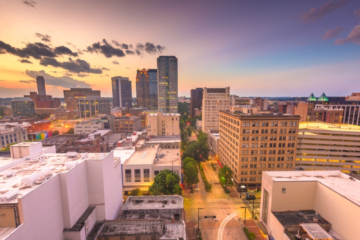 birmingham alabama skyline at sunset