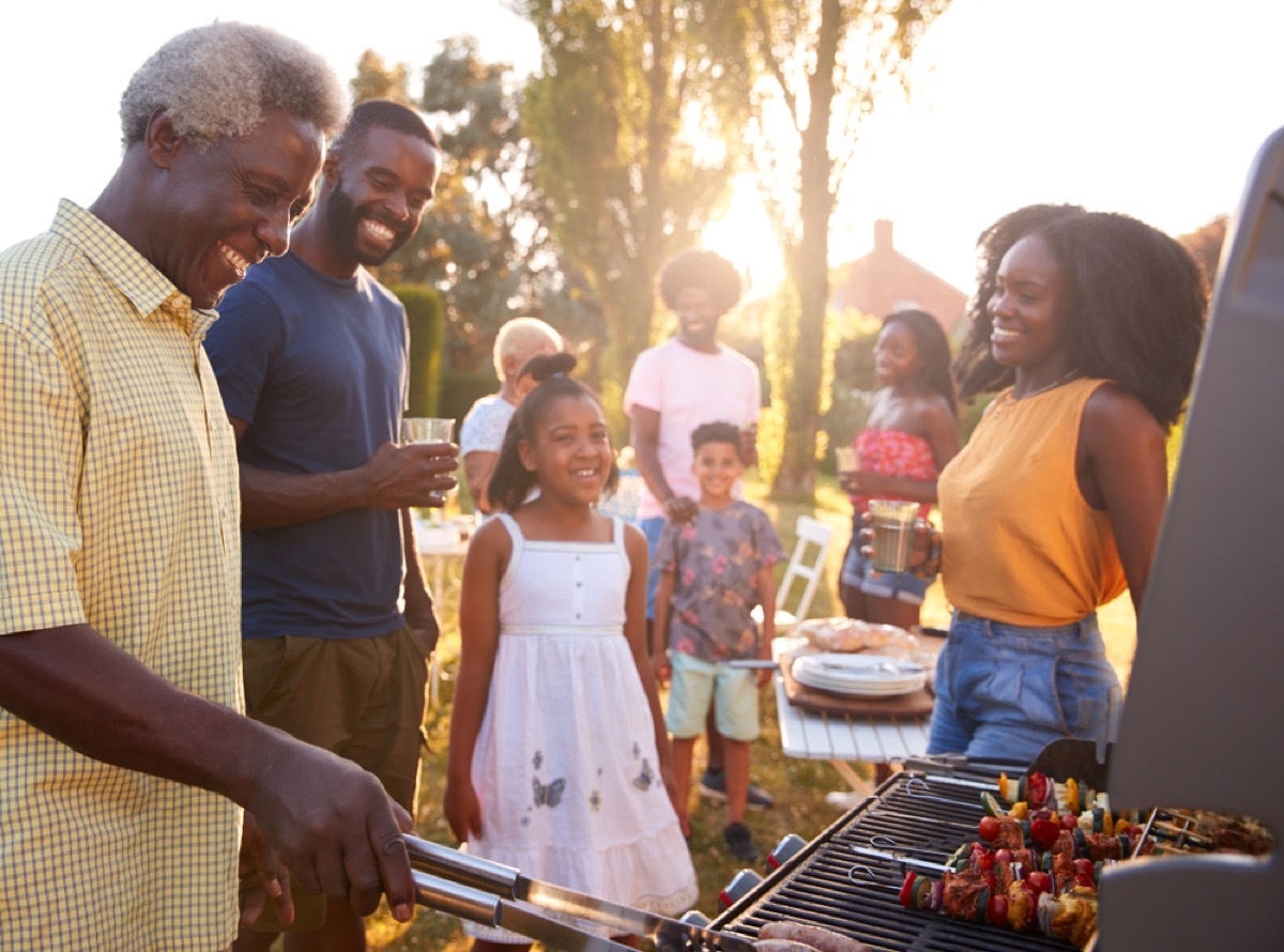 black family grilling outside, father's day gifts, empty nest