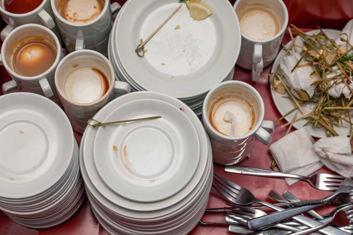 piles of dirty dishes