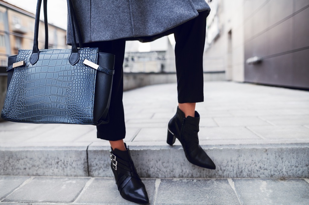 tailored pants, booties, and bag - how to dress over 50 