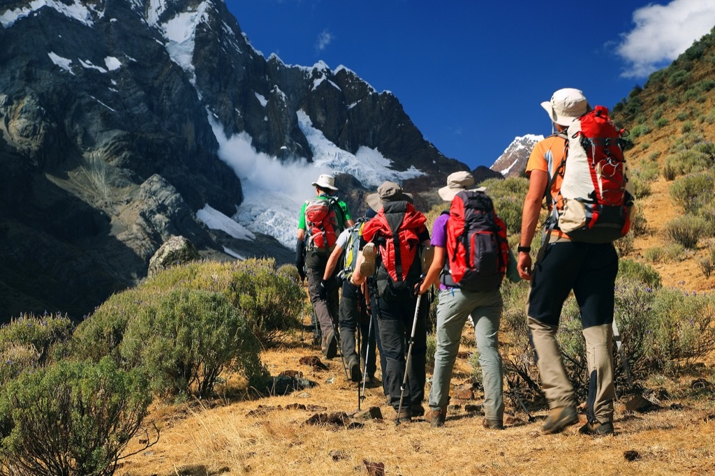 Group of hikers in the Andes