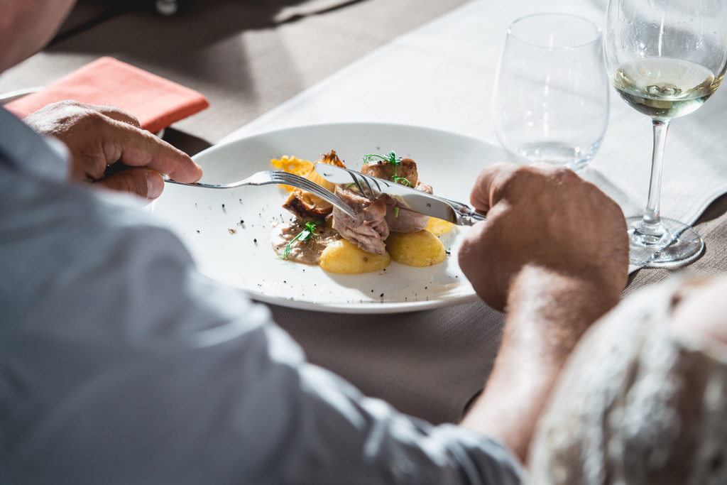 Man Eating Small Portion Anti-Aging