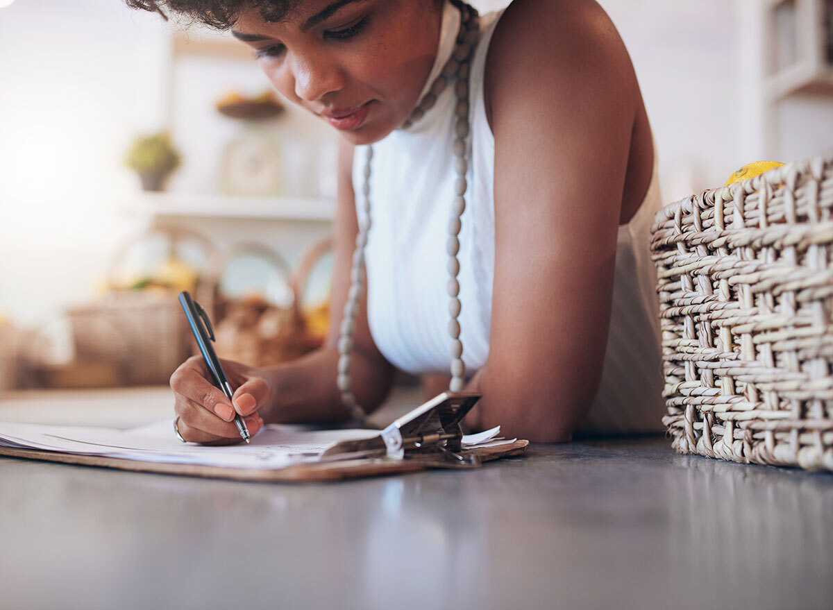 Woman writing