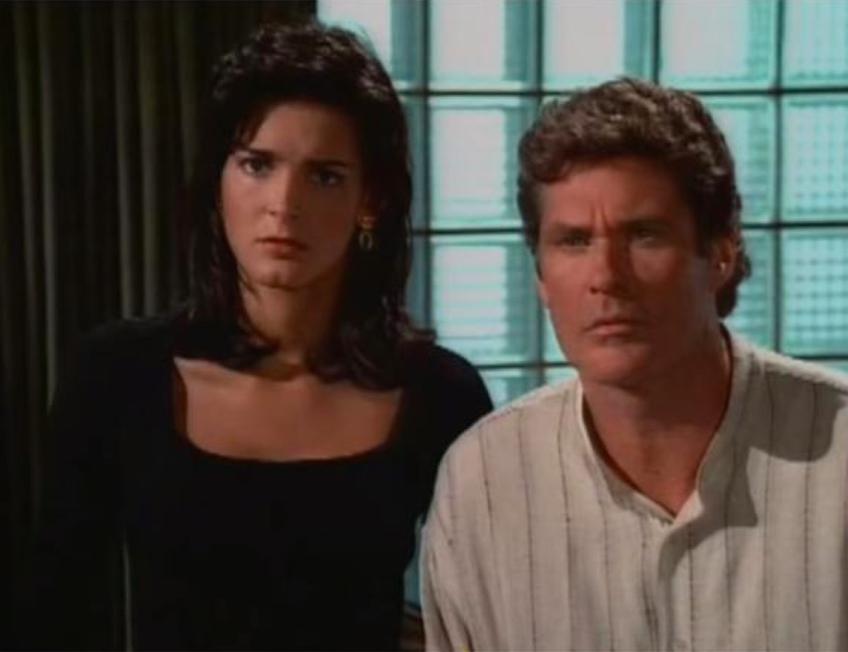 Angie Harmon and David Hasselhoff in Baywatch Nights