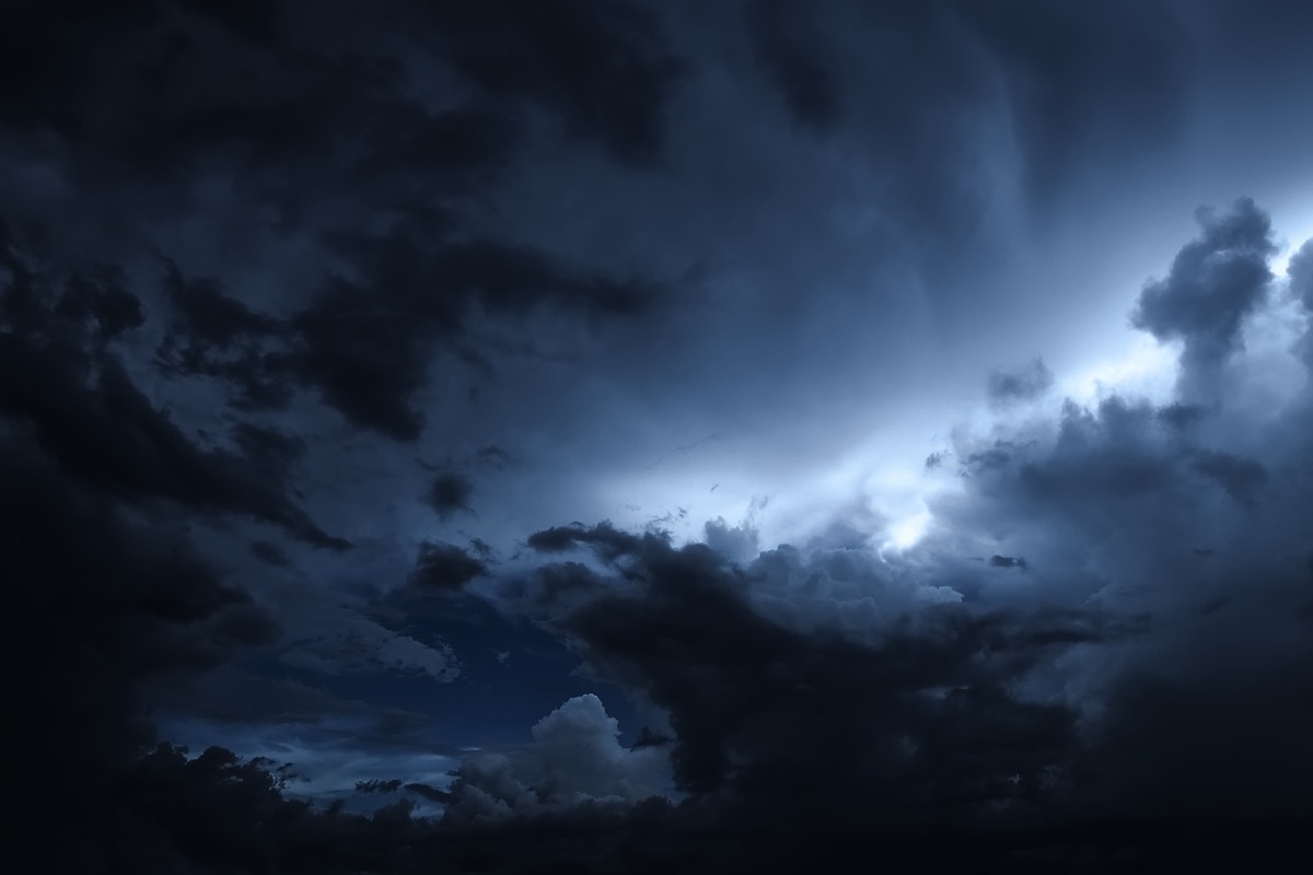 dark clouds in night sky