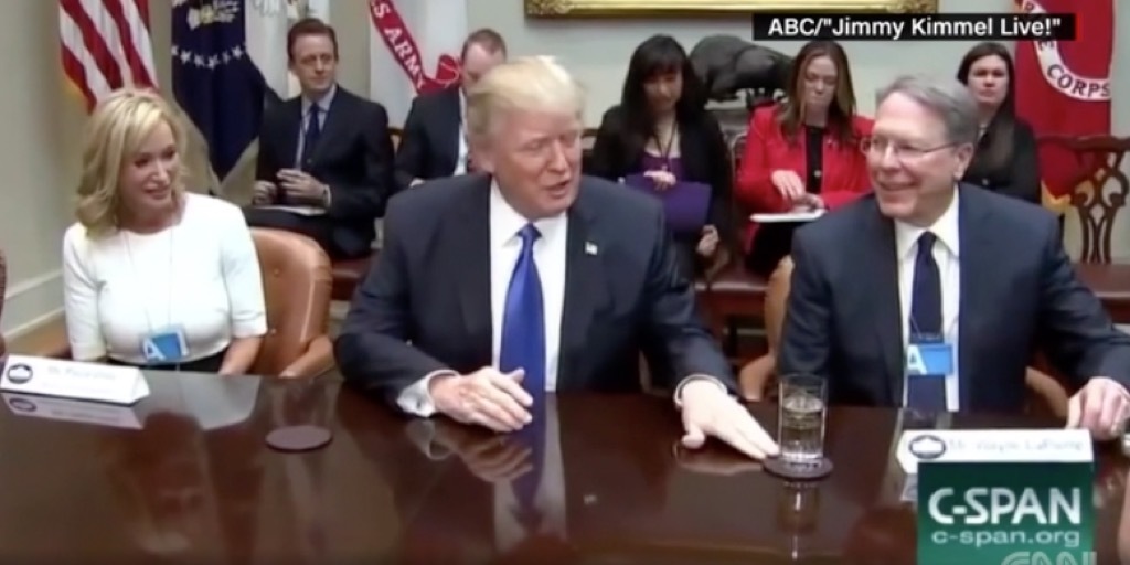 trump's quirk of moving things around on a table 