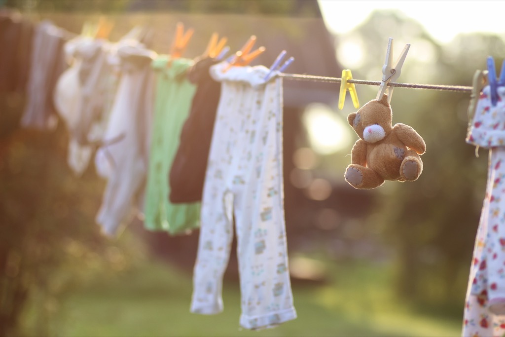 clothes hanging on a line