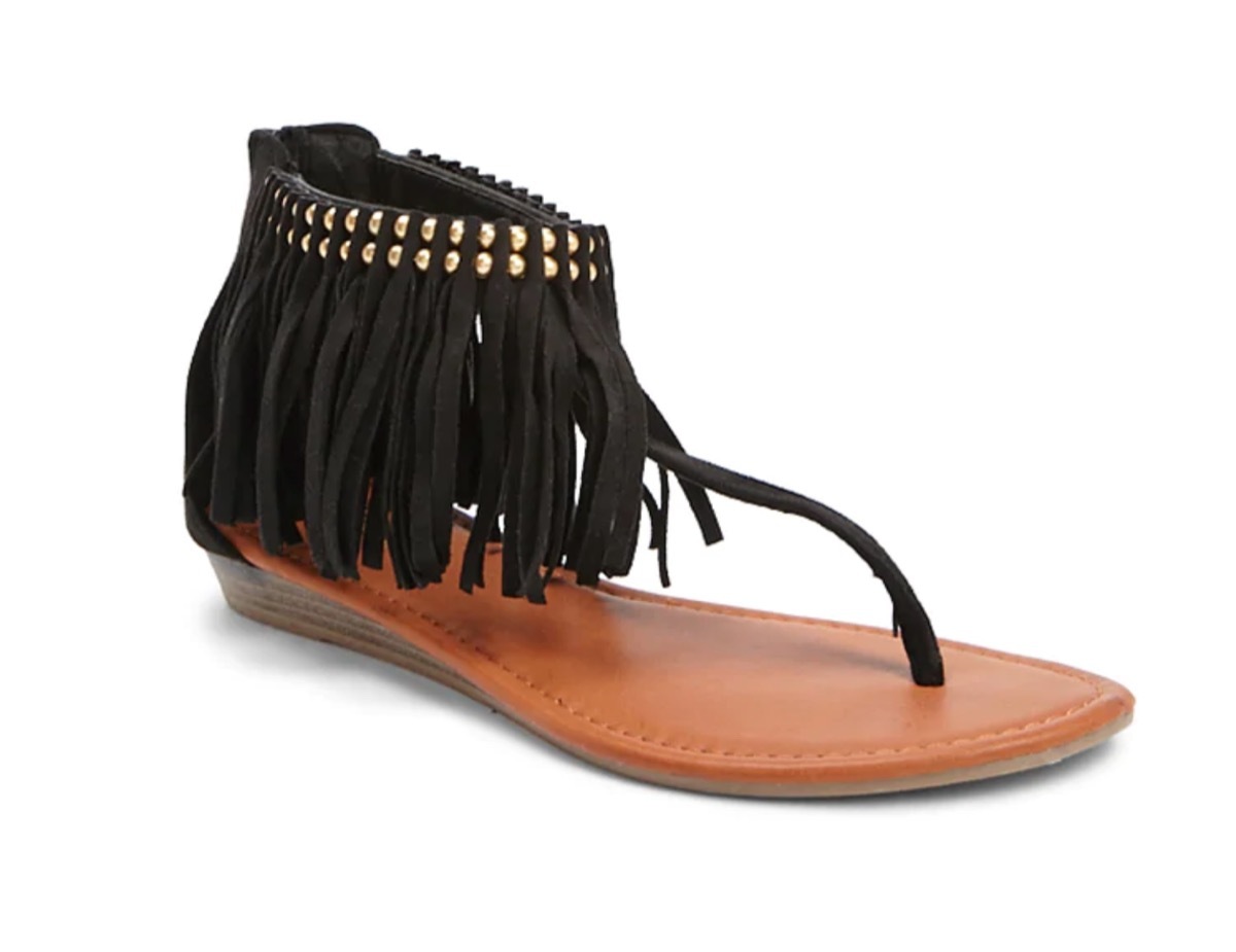 Fringe black sandal from Forever 21