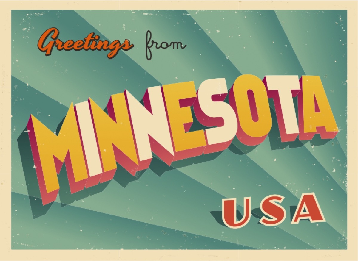 minnesota postcard famous state statues