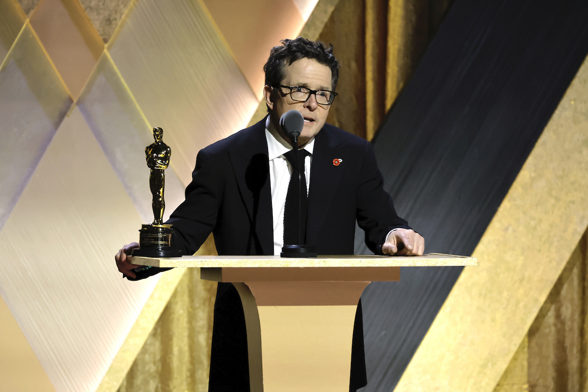 Michael J. Fox at the Academy of Motion Picture Arts and Sciences Governors Awards in 2022