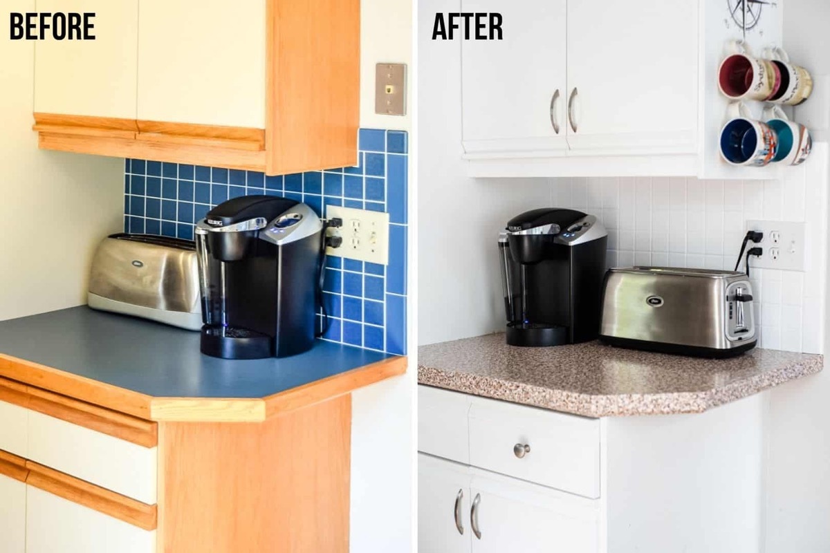 before and after kitchen backsplash 