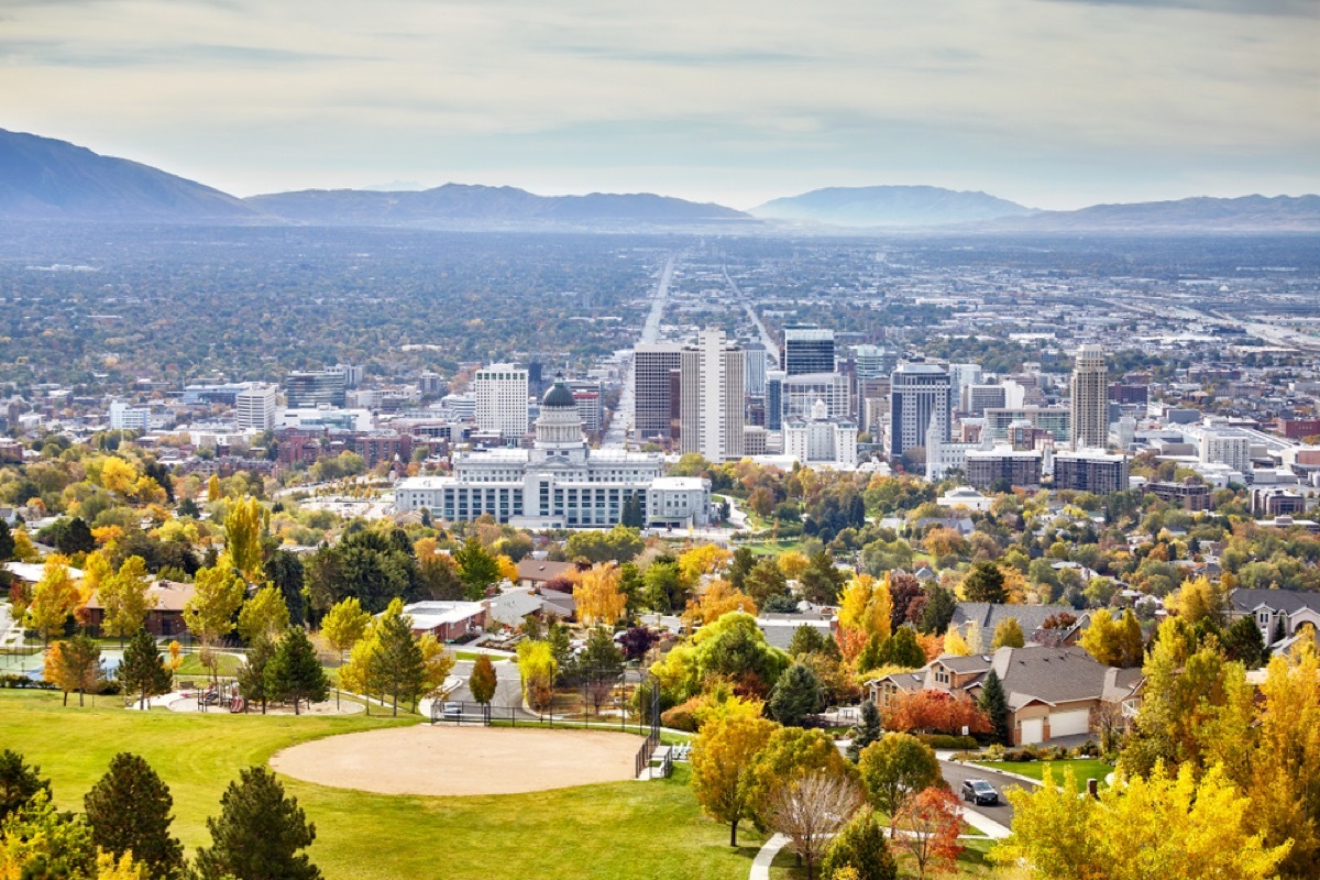 salt lake city utah from above