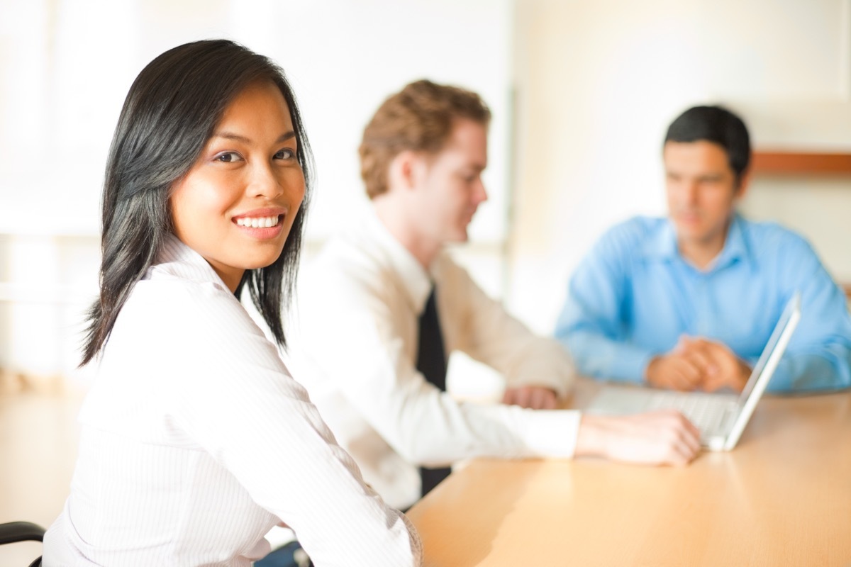 Asian business woman smiling