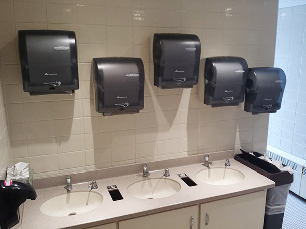 We Have 3 Sinks. We Need 5 Paper Towel Holders