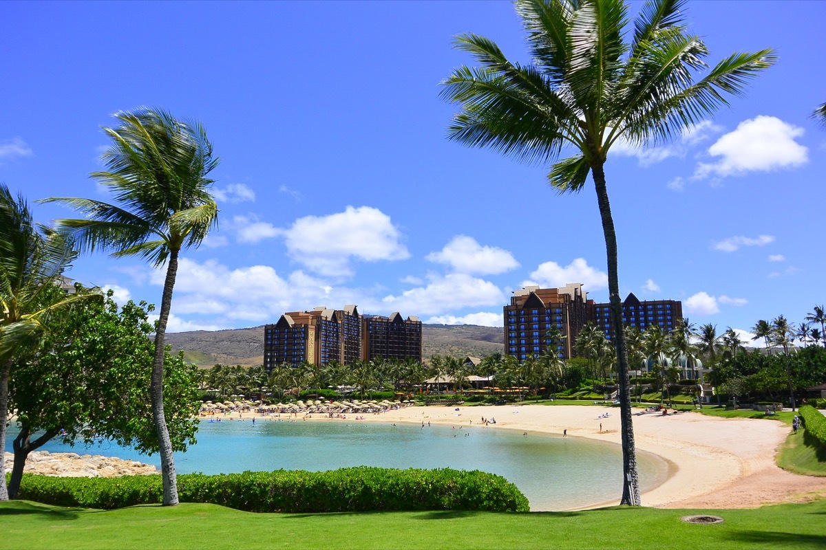 pictures of Aulani disney resort from the beach