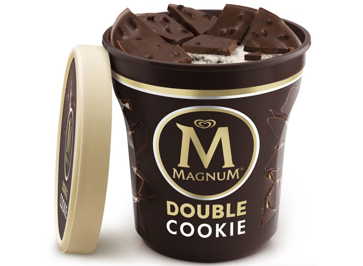 magnum double cookie crumble ice cream tub