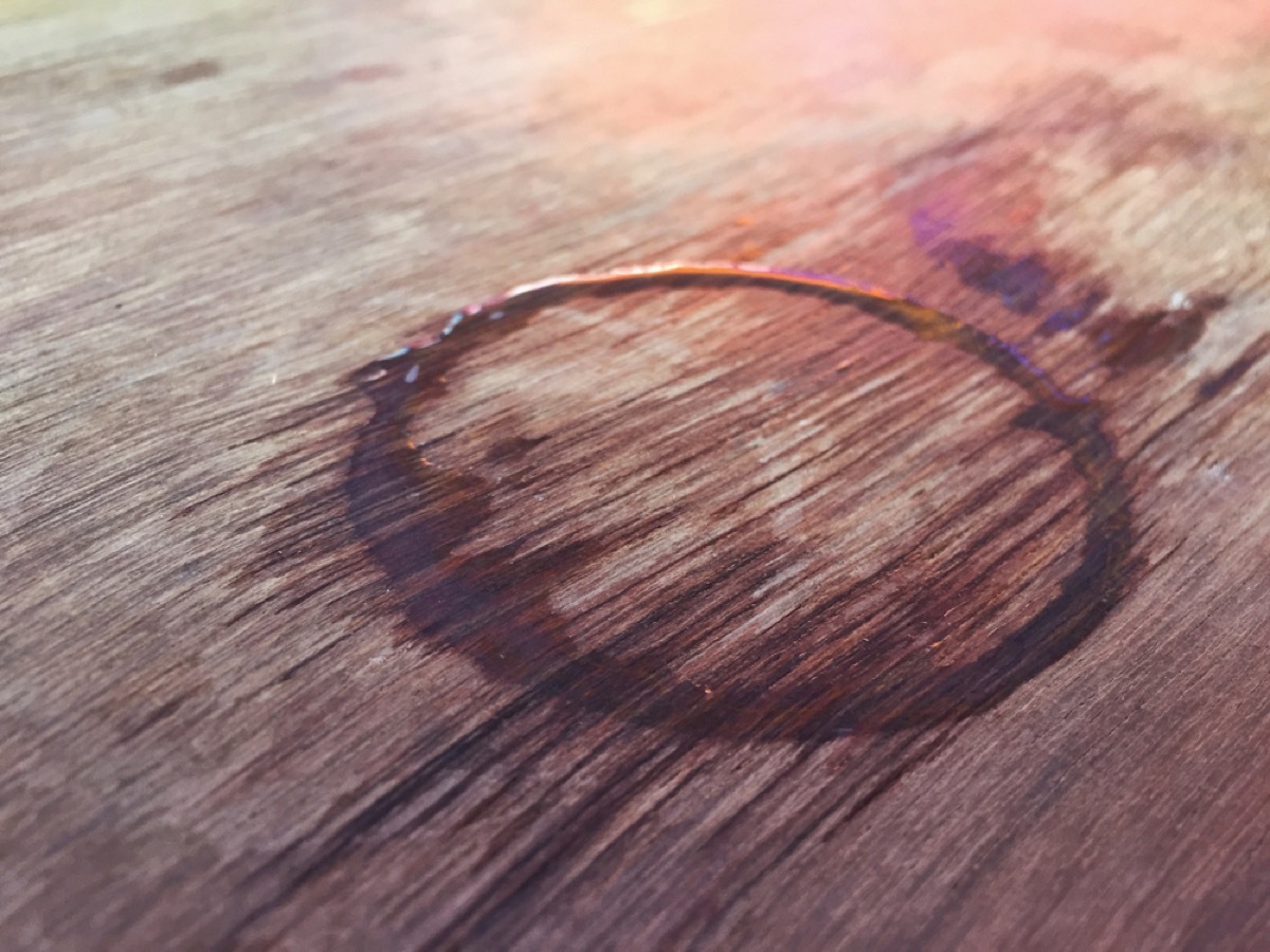 water ring on wooden table