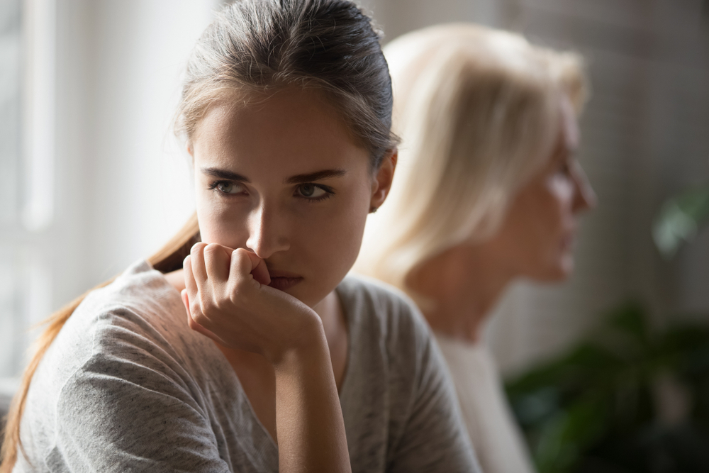 angry woman scowling