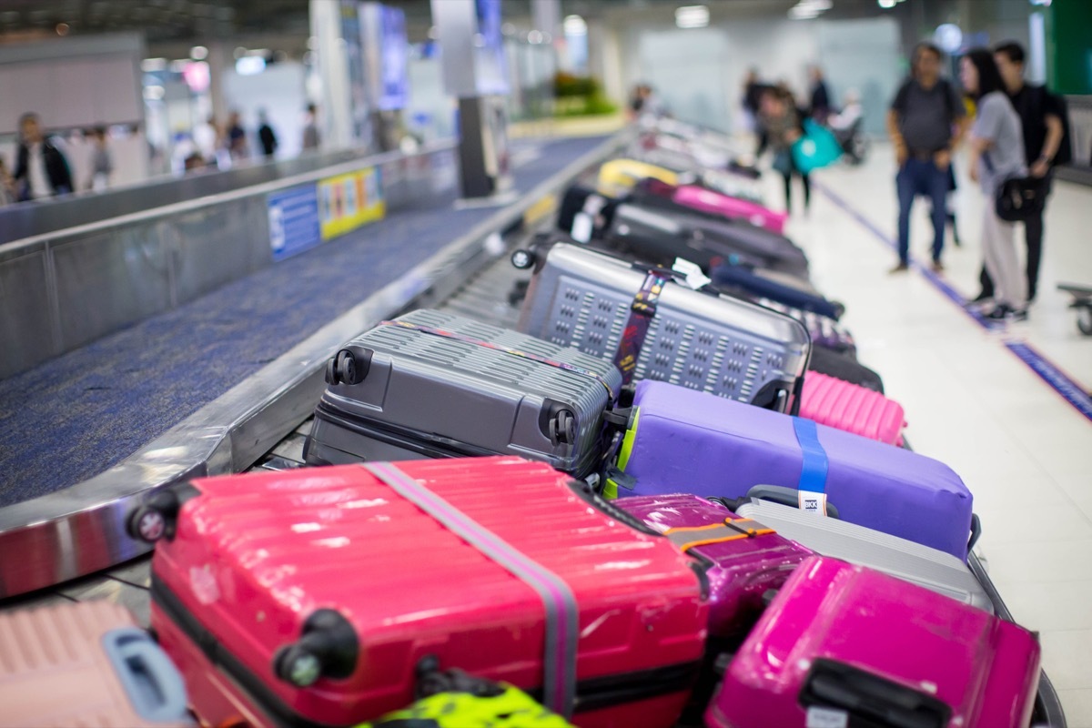 baggage on conveyer belt