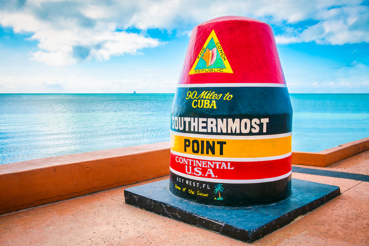 Key West, Florida, the southernmost post of the continental U.S.