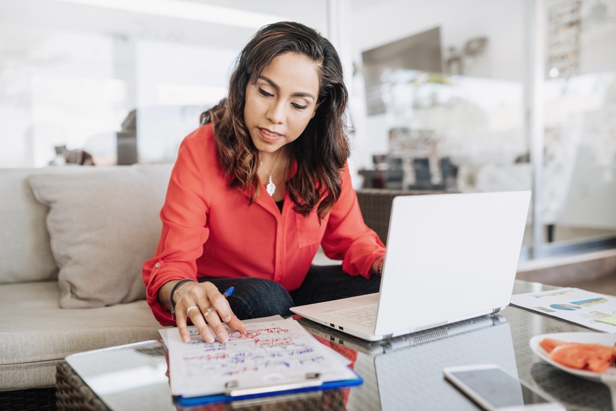 businesswoman working from home