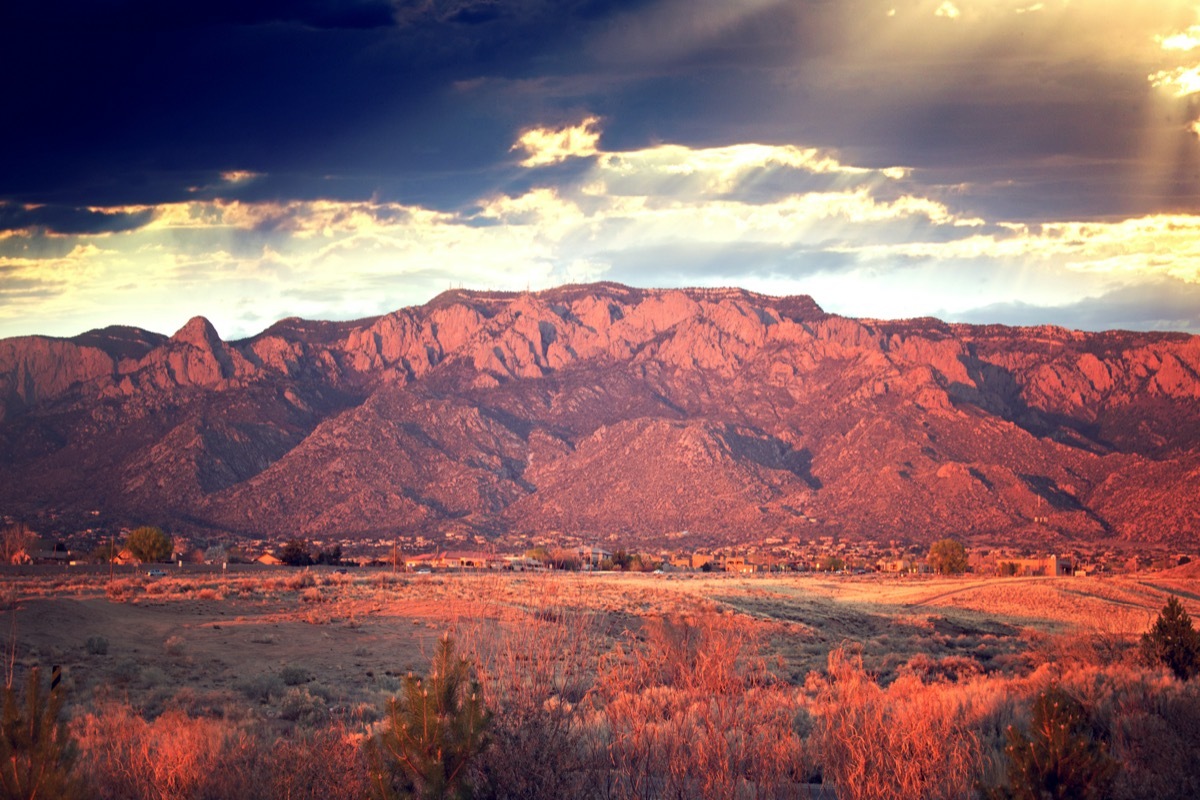 landscape photo of Sandia Mountains, New Mexico