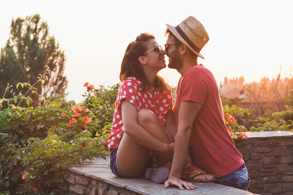 young couple in love kissing embracing facts about love