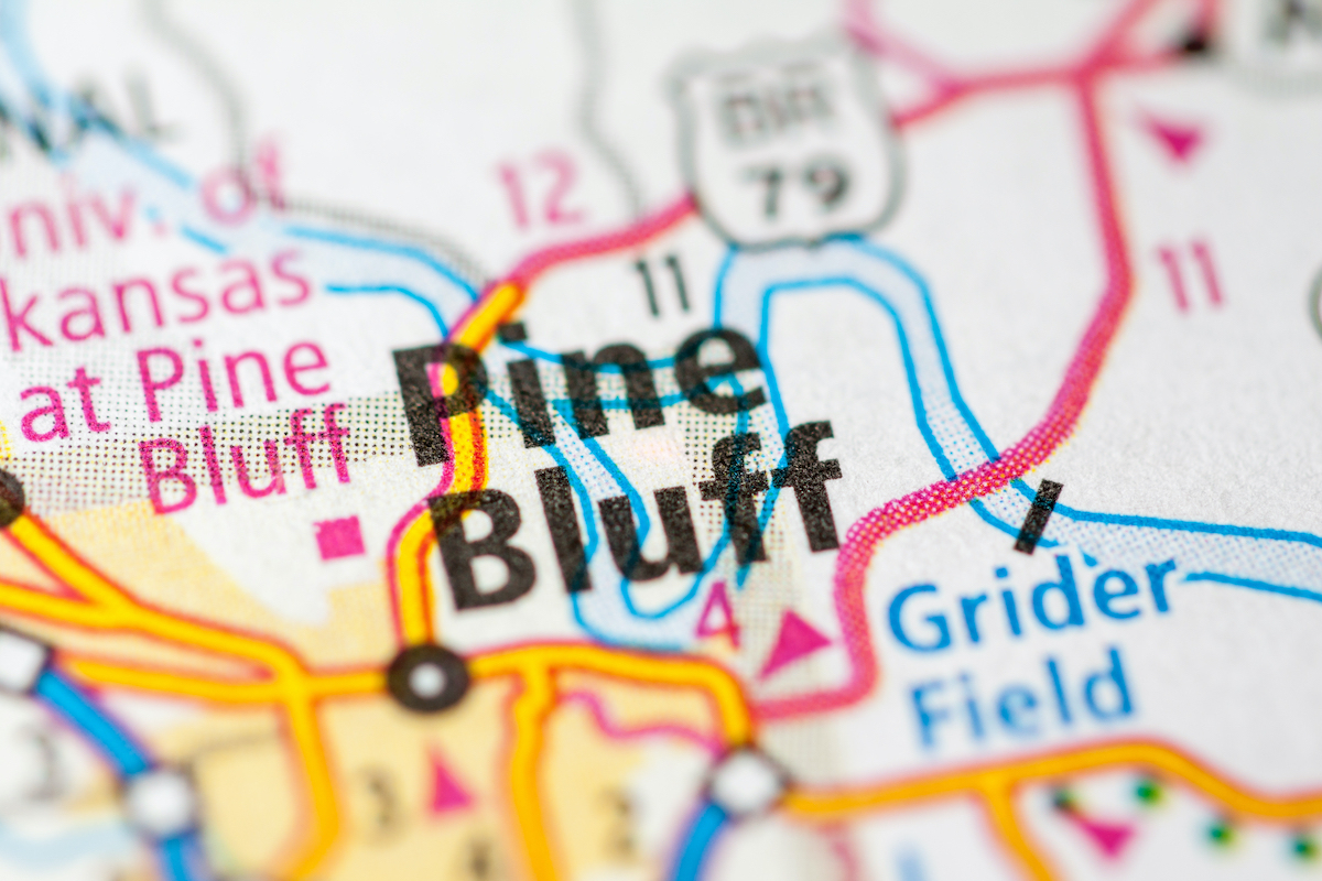 map of pine bluff arkansas