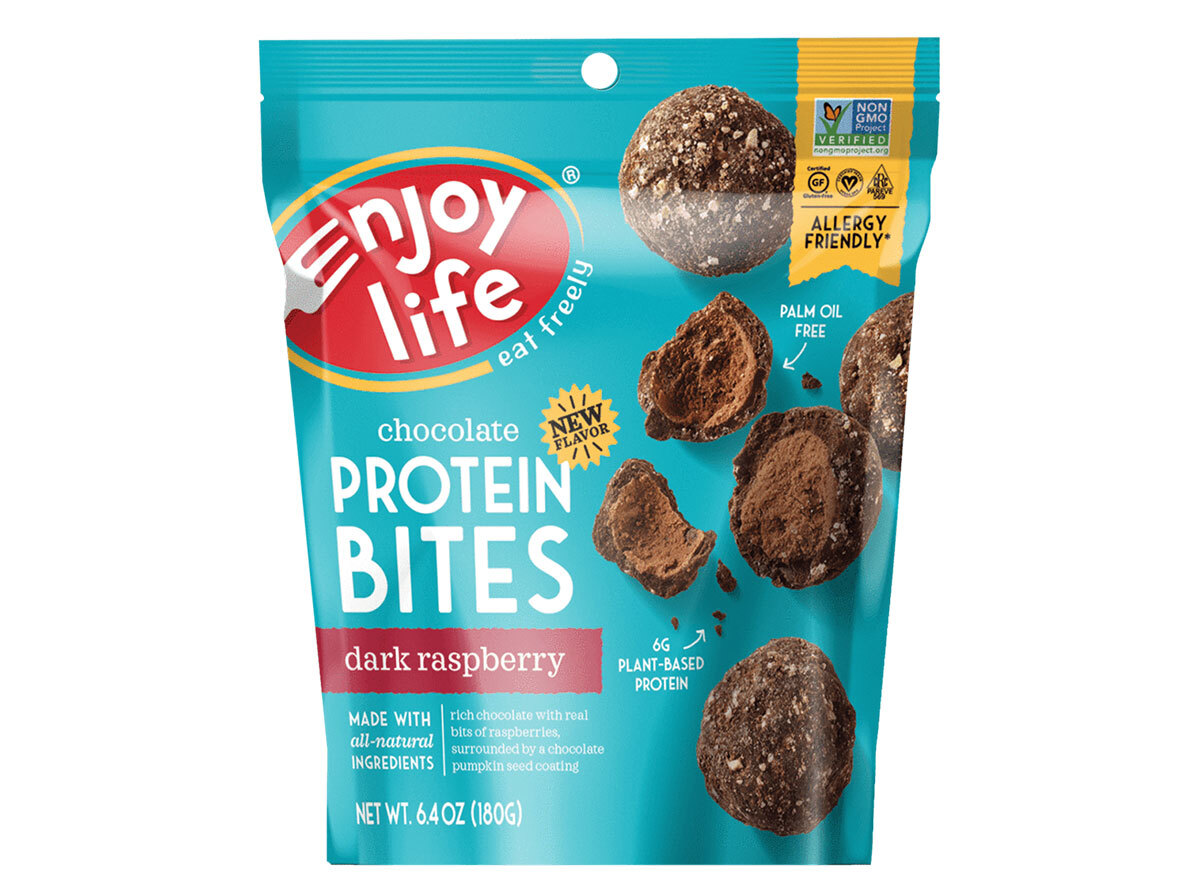 enjoy life protein bites dark raspberry bag