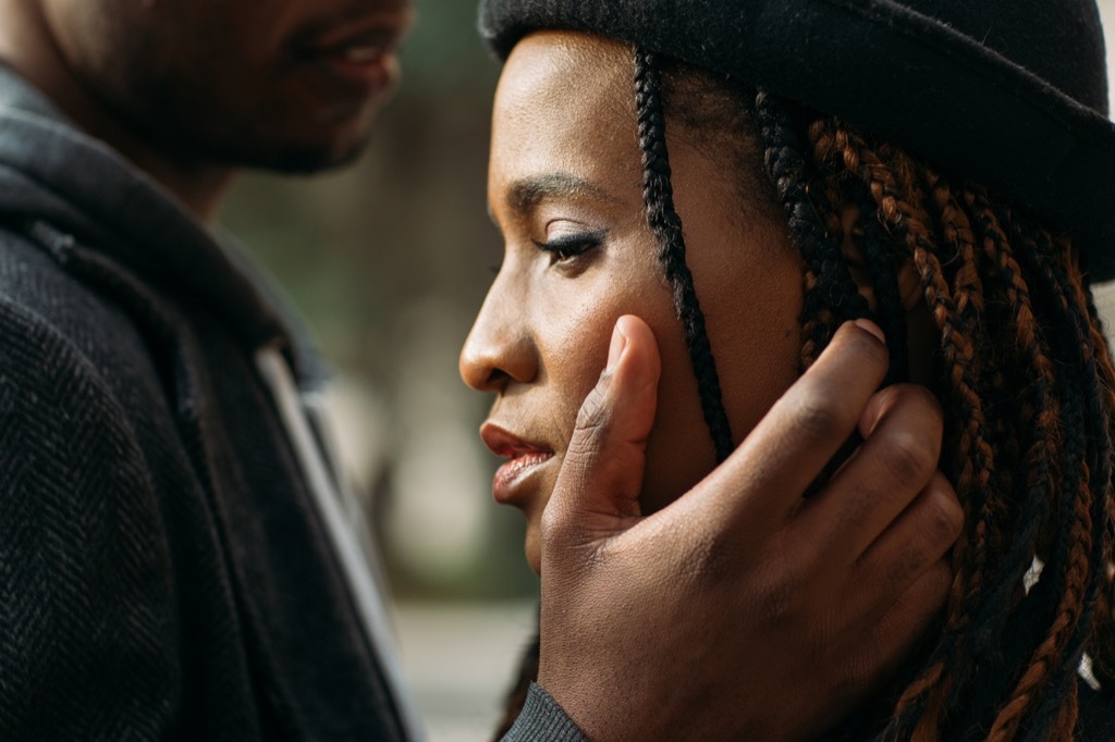 woman looking sad