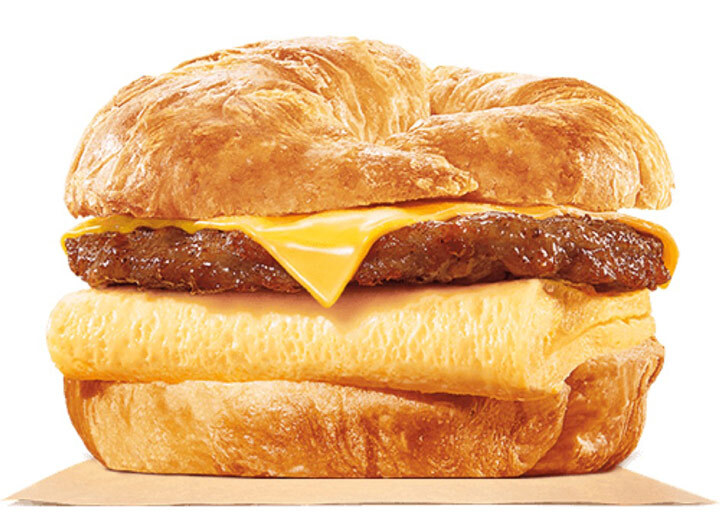 Burger king croissanwich egg cheese sausage sandwich